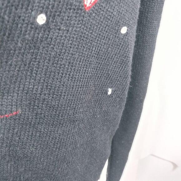 White Stag Christmas Tree Sweater Black Size XL - Picture 5 of 7